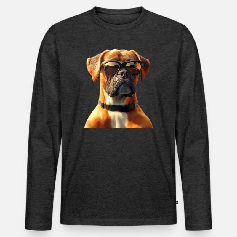 Deutscher Boxer Hunde Boxerverein German Boxer - Männer Premium Bio Langarmshirt - Anthrazit meliert