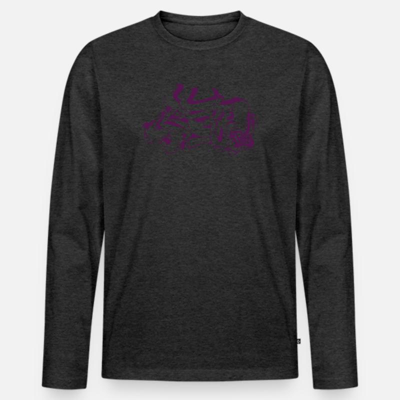 Abstraktes Graffiti-Design - Männer Premium Bio Langarmshirt - Anthrazit meliert