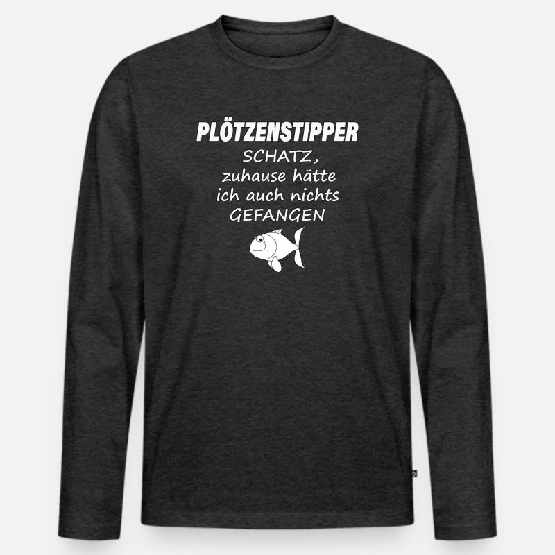 PLÖTZENSTIPPER - Männer Premium Bio Langarmshirt - Anthrazit meliert
