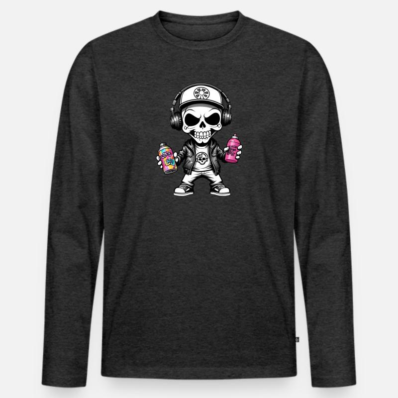 Graffiti Sprayer - Männer Premium Bio Langarmshirt - Anthrazit meliert