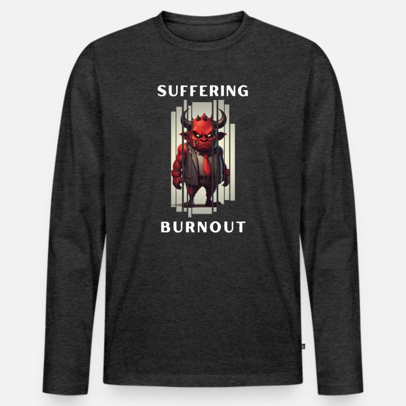 Burnout - Männer Premium Bio Langarmshirt - Anthrazit meliert
