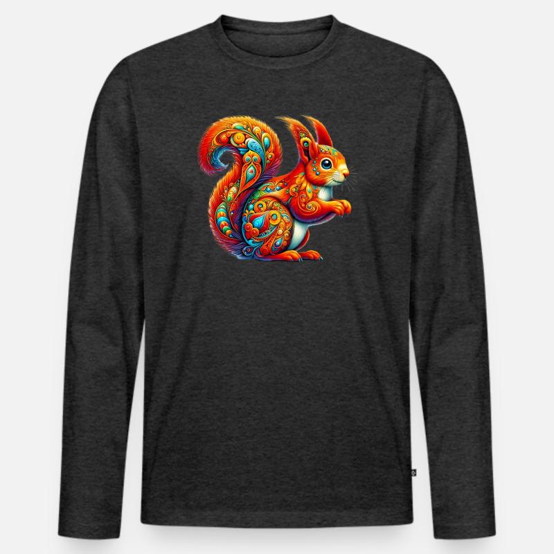 Eichhörnchen - Männer Premium Bio Langarmshirt - Anthrazit meliert