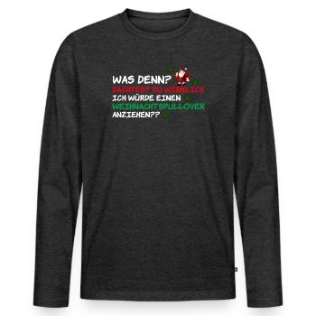 Weihnachtspullover Weihnachtsmann Weihnachten - Männer Premium Bio Langarmshirt - Anthrazit meliert - Vorne - Nico (187cm)