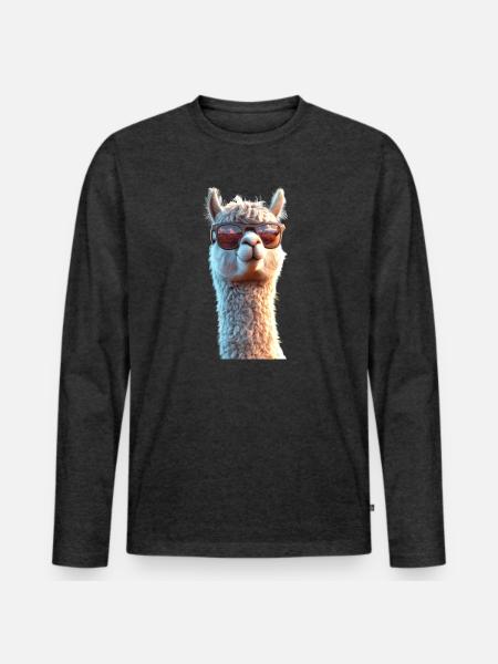 Alpaka Süßes Lama Farm Life Is Better With Alpakas - Männer Premium Bio Langarmshirt - Anthrazit meliert