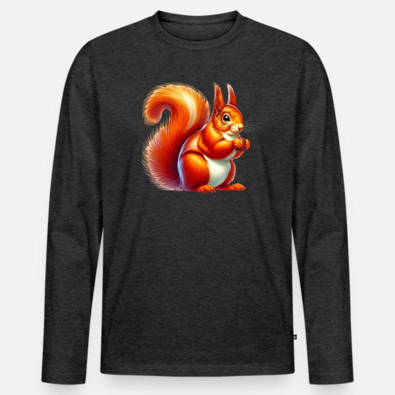 Eichhörnchen - Männer Premium Bio Langarmshirt - Anthrazit meliert