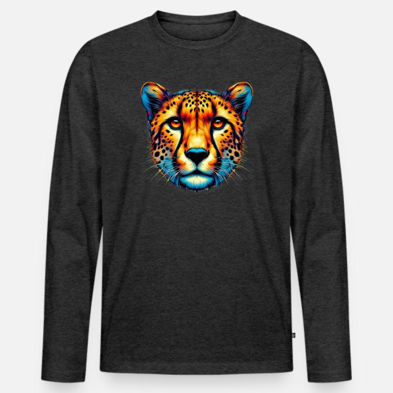 Gepard - Männer Premium Bio Langarmshirt - Anthrazit meliert