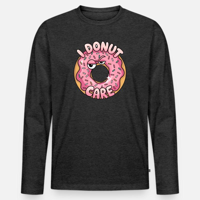 Donut-Pflege - Männer Premium Bio Langarmshirt - Anthrazit meliert