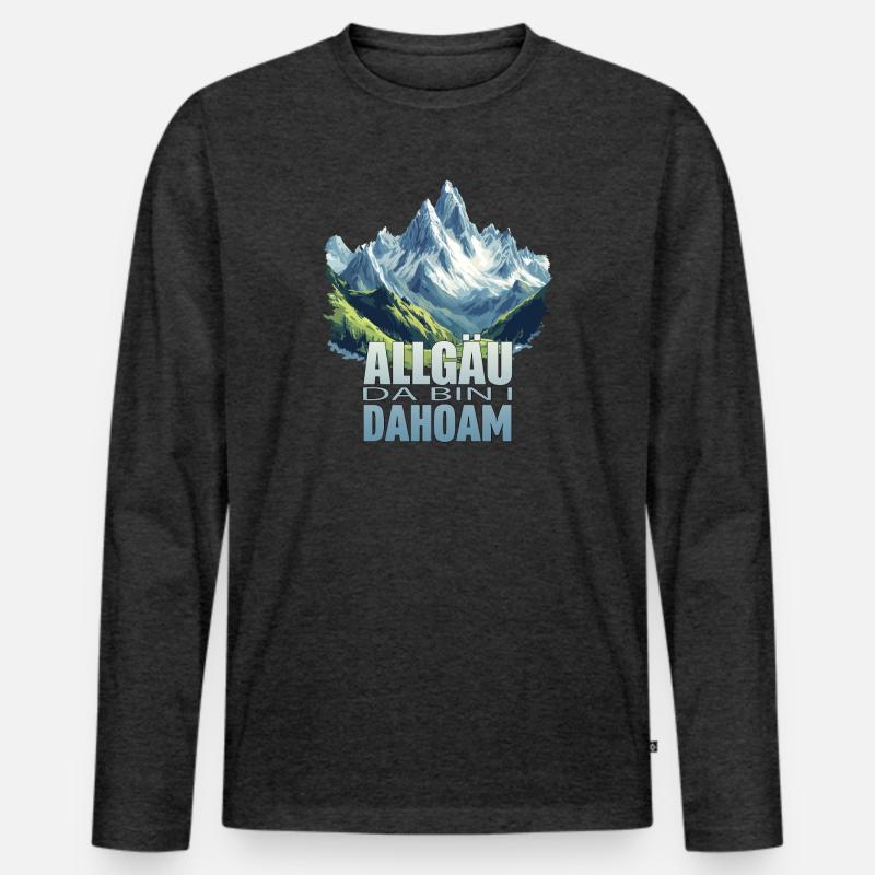 Allgäu - Da bin i Dahoam - Männer Premium Bio Langarmshirt - Anthrazit meliert