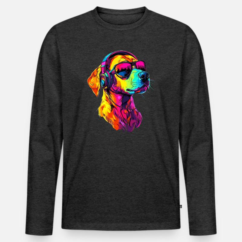 Rhodesian Ridgeback Cane da caccia Cani Pride Ridgeback - Maglia a manica lunga ecologica premium da uomo - antracite melange