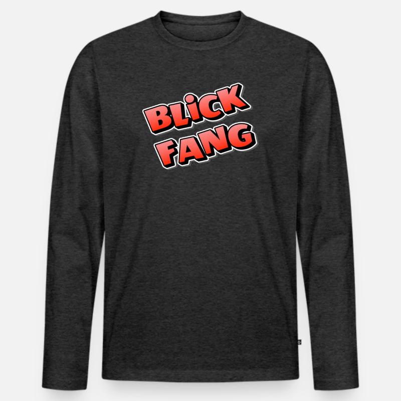 BLICK FANG - Männer Premium Bio Langarmshirt - Anthrazit meliert