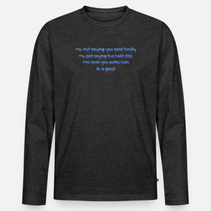 Poolküchen-Witz - Männer Premium Bio Langarmshirt - Anthrazit meliert