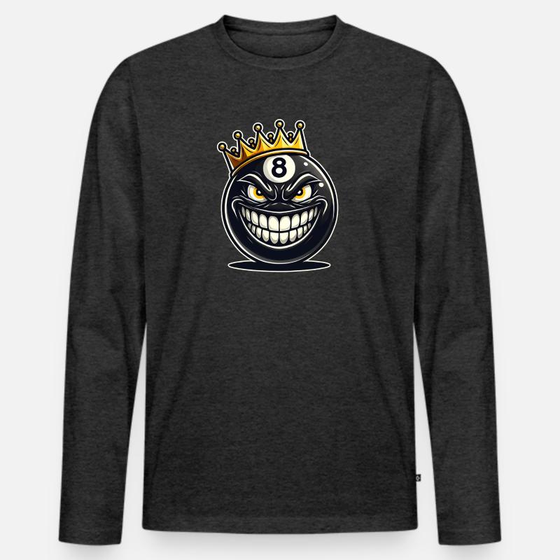 Billard König - Männer Premium Bio Langarmshirt - Anthrazit meliert
