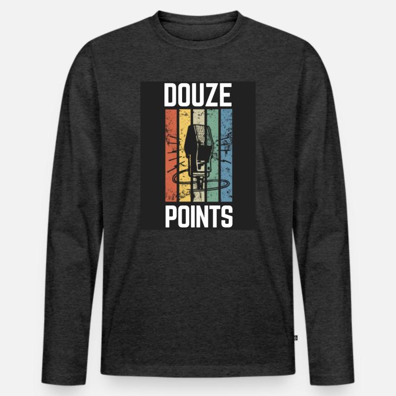Douze Points Eurovision - Männer Premium Bio Langarmshirt - Anthrazit meliert