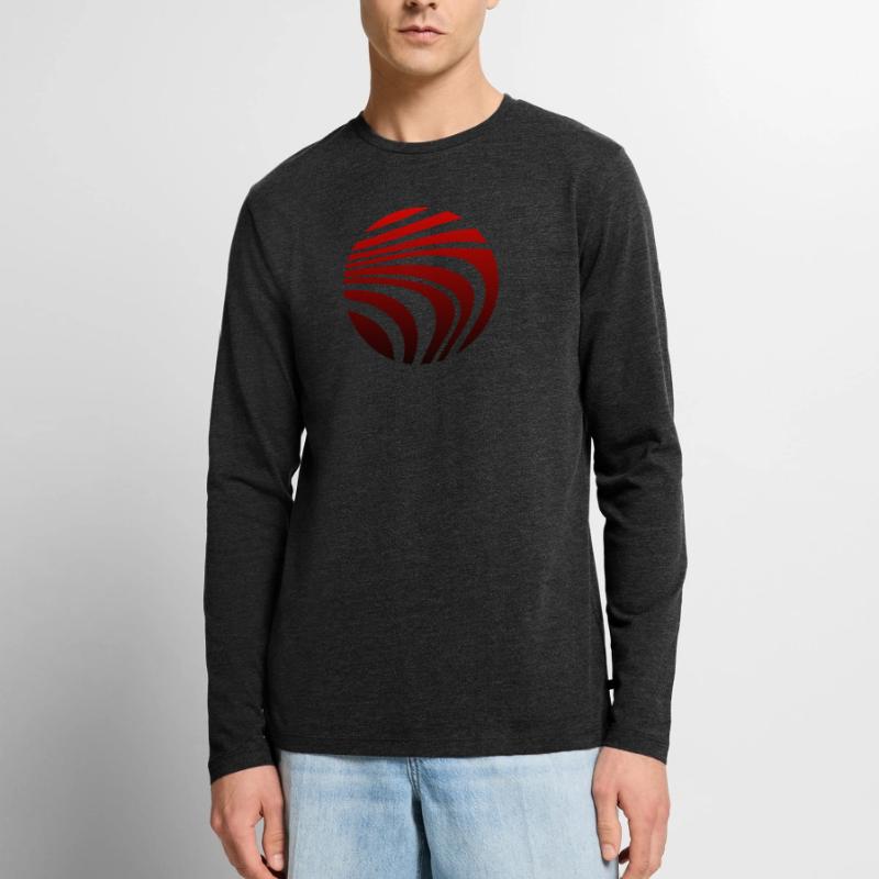 Psychedelic Pattern Red Black Gradient Men's Premium Organic Long Sleeve Shirt