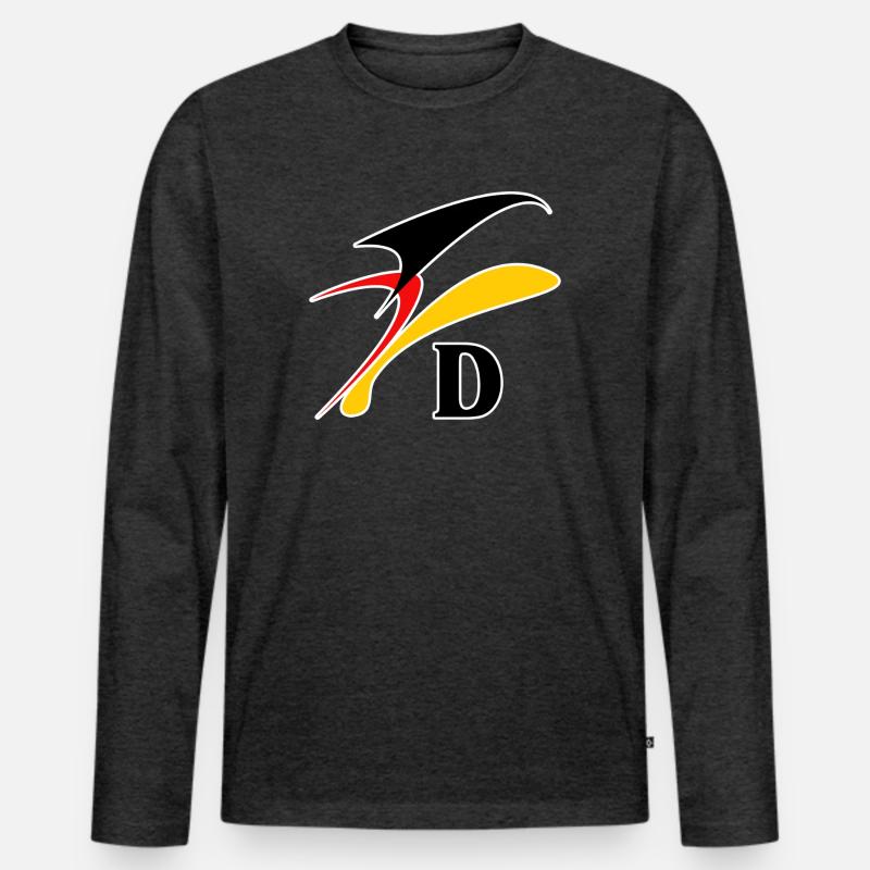 DL9 - Männer Premium Bio Langarmshirt - Anthrazit meliert