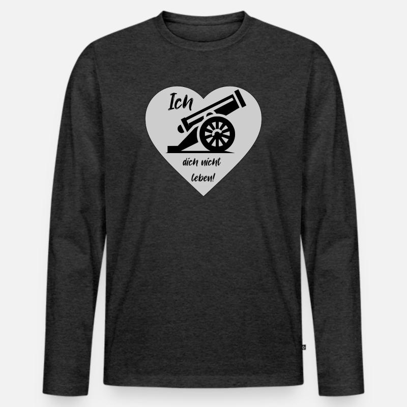 Ich Kanone dich nicht leben - Männer Premium Bio Langarmshirt - Anthrazit meliert