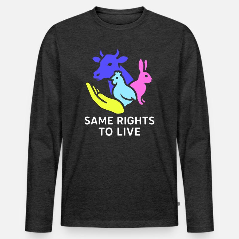 same rights to live - Männer Premium Bio Langarmshirt - Anthrazit meliert