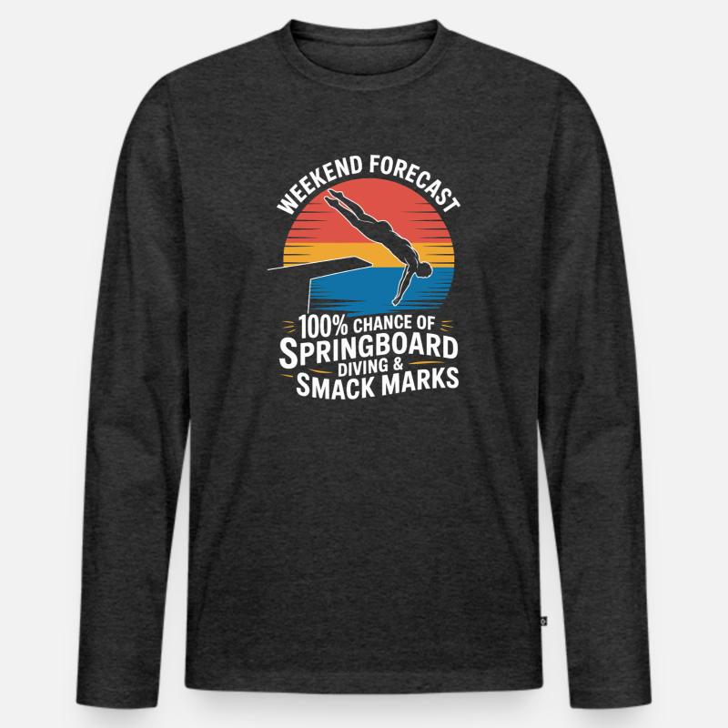 Kunstspringen Turmspringer Sprungbrett - Männer Premium Bio Langarmshirt - Anthrazit meliert