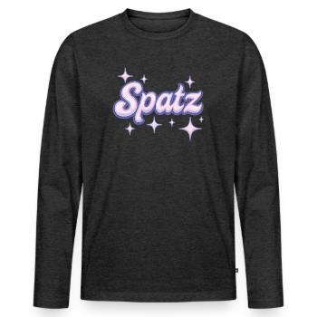 Spatz / Y2K Design - Men's Premium Organic Long Sleeve Shirt - heather anthracite - Front - Nico (187cm)