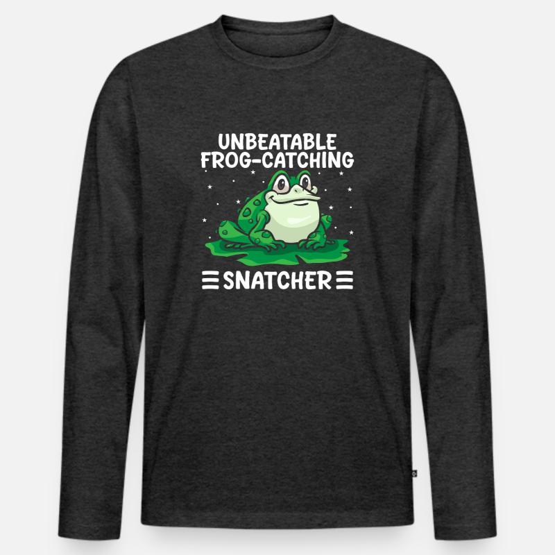Frog Catcher Unbeatable Frog-Catching Snatcher - Männer Premium Bio Langarmshirt - Anthrazit meliert