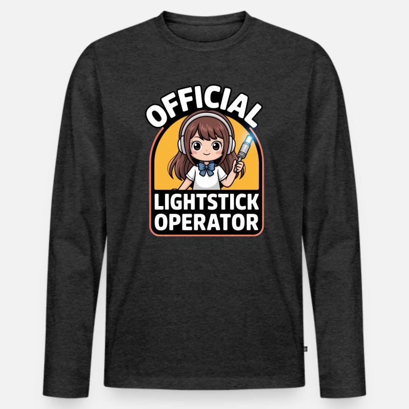 K-Pop Fan Lightstick Korea - Männer Premium Bio Langarmshirt - Anthrazit meliert