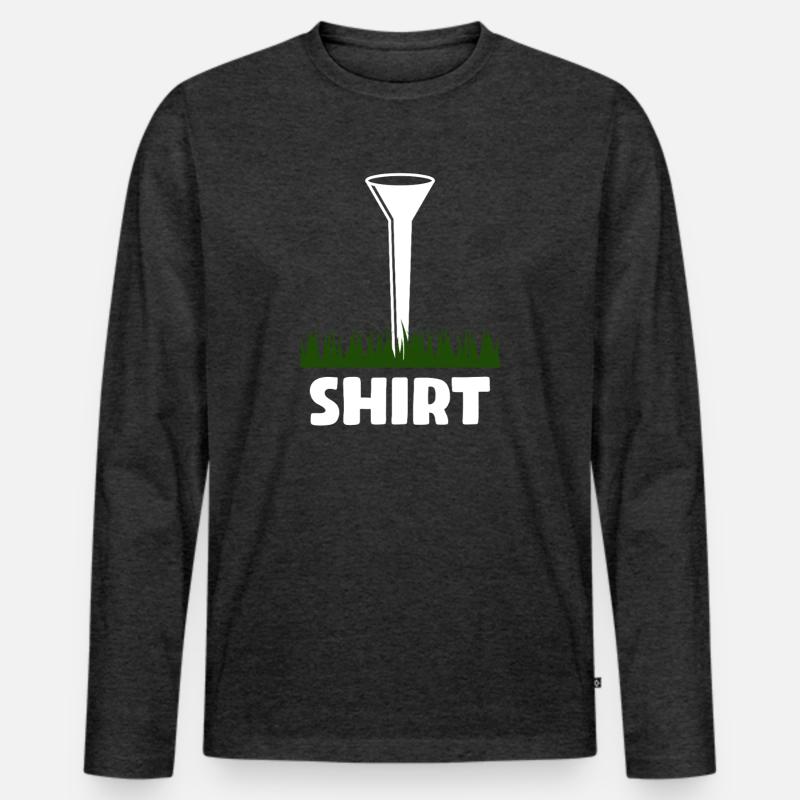 Golfer Golf Golfen - Männer Premium Bio Langarmshirt - Anthrazit meliert