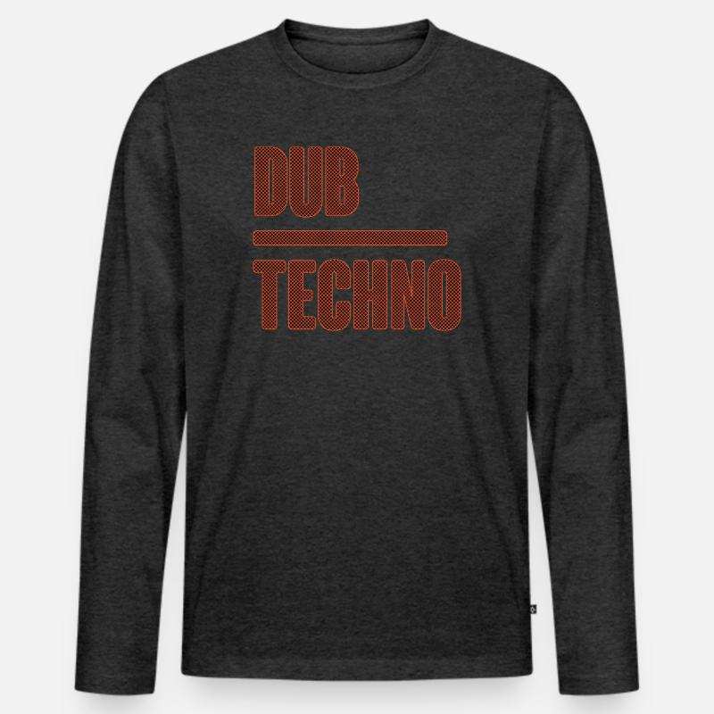Dub Techno Mesh Neon - Männer Premium Bio Langarmshirt - Anthrazit meliert