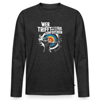 Archery design for archers and courses - Men's Premium Organic Long Sleeve Shirt - heather anthracite - Front - Nico (187cm)
