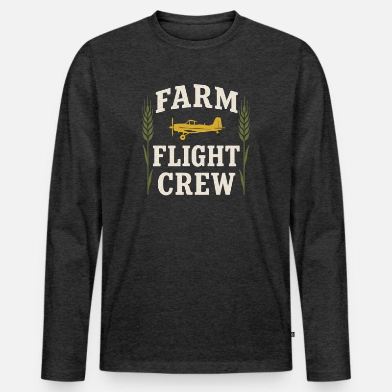 Ländliche Luftfahrt Landwirtschaft Pilotgeschenk - Männer Premium Bio Langarmshirt - Anthrazit meliert