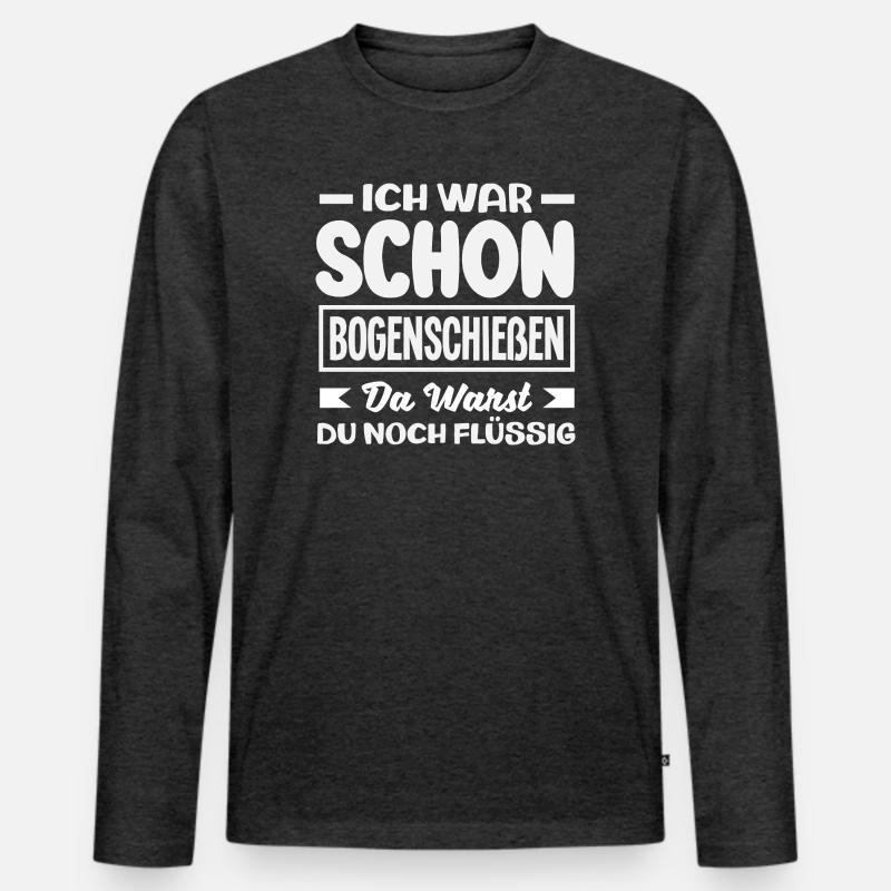 Bogenschießen Bogenschütze Geschenk - Männer Premium Bio Langarmshirt - Anthrazit meliert