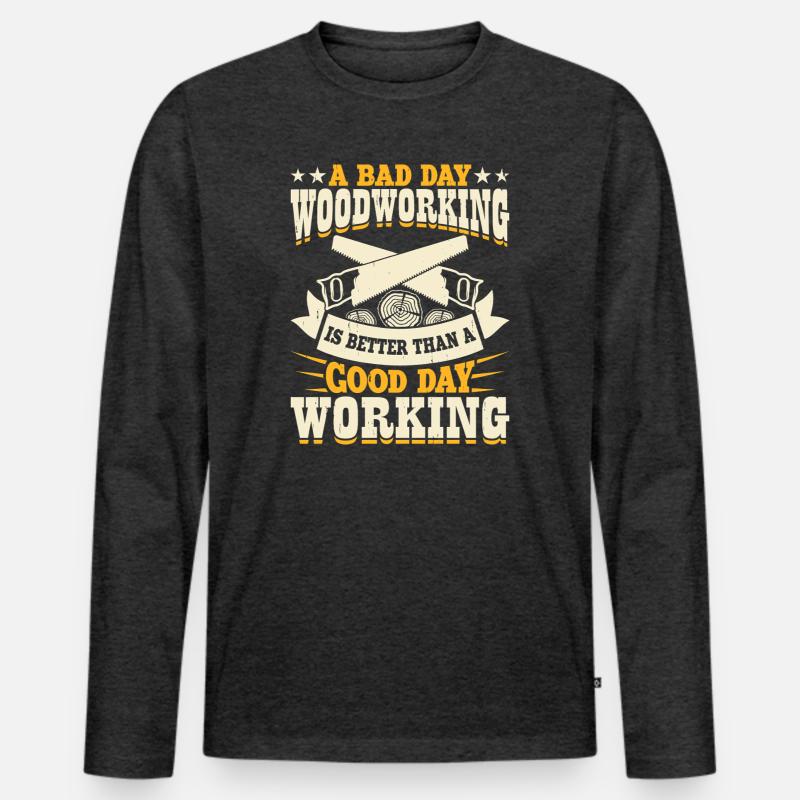 Baumpfleger Holzarbeiter Waldarbeiter Geschenk - Männer Premium Bio Langarmshirt - Anthrazit meliert