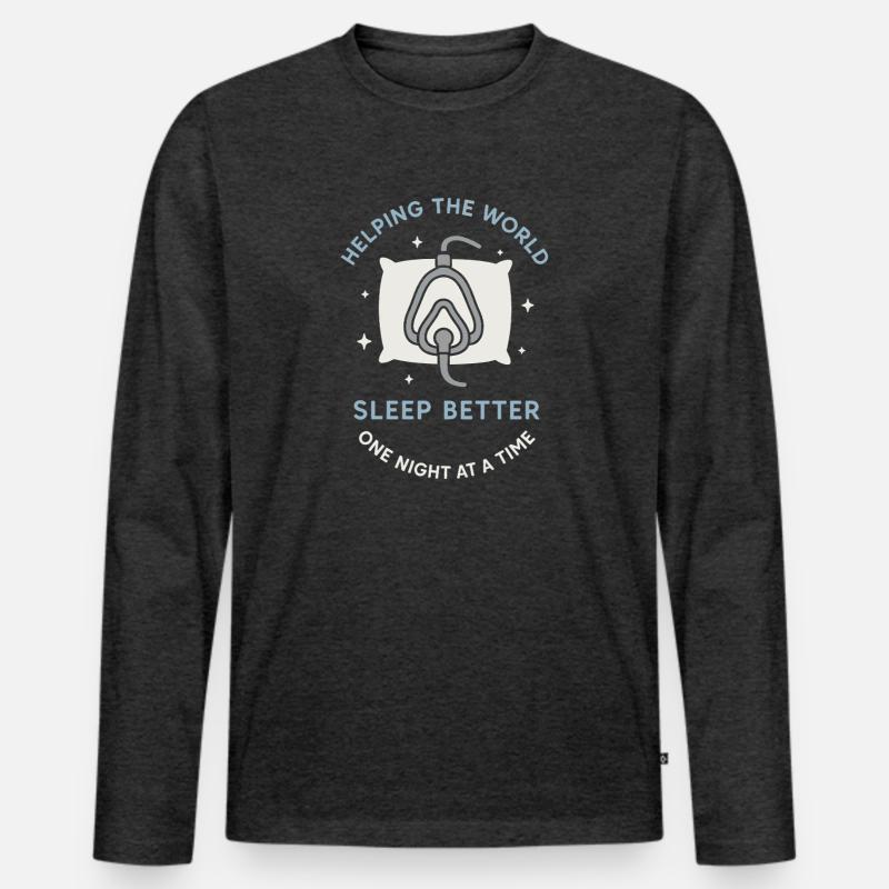 Schlaftechnologe Polysomnographic Tech Rpsgt - Männer Premium Bio Langarmshirt - Anthrazit meliert