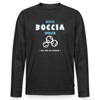 Best Boccia Player Boccia Player Boule - Men's Premium Organic Long Sleeve Shirt - heather anthracite - Front - Nico (187cm)