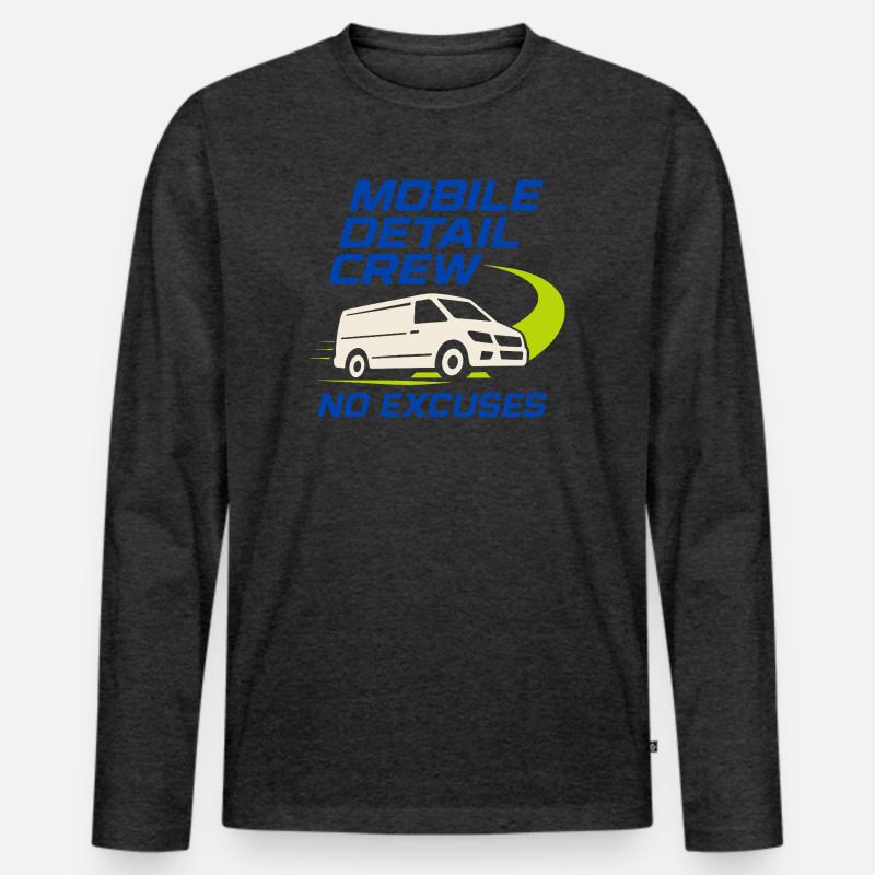 Auto Detailer Buffer Pro Paint - Männer Premium Bio Langarmshirt - Anthrazit meliert