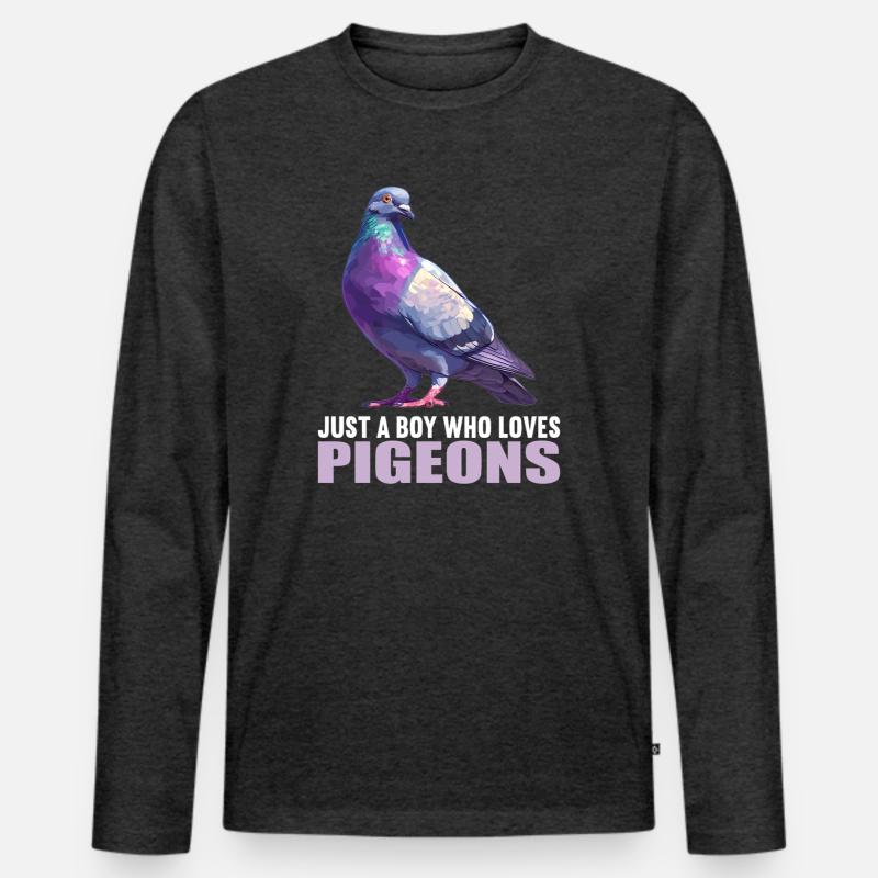 Tauben Taube - Männer Premium Bio Langarmshirt - Anthrazit meliert