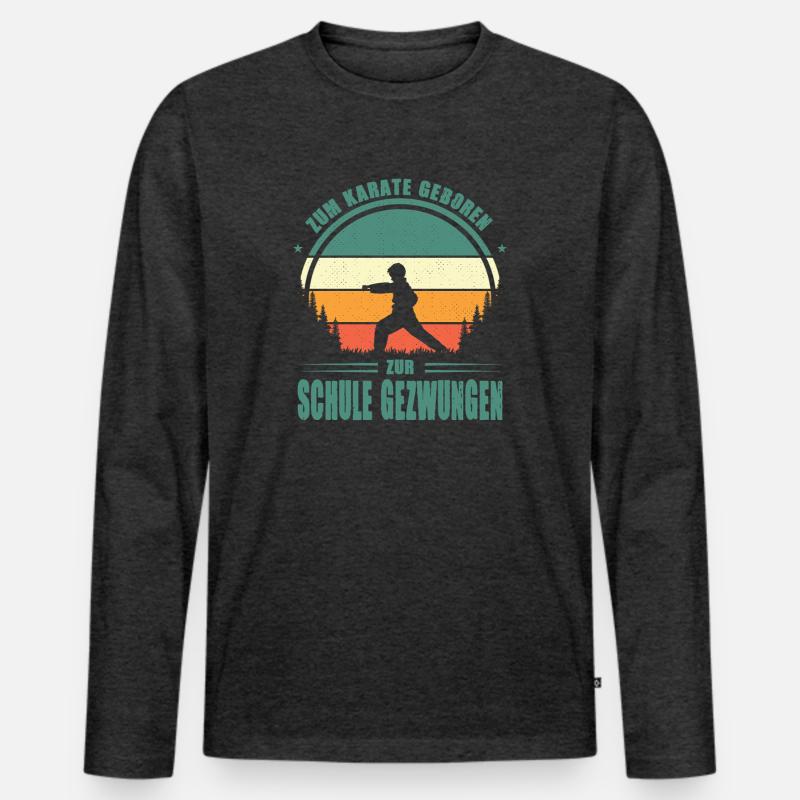 Karate Training Geschenke Karatetraining - Männer Premium Bio Langarmshirt - Anthrazit meliert