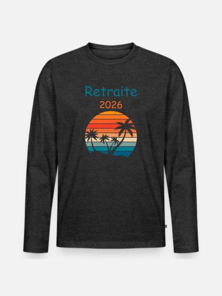 Tropischer Rückzug 2026 - Männer Premium Bio Langarmshirt - Anthrazit meliert