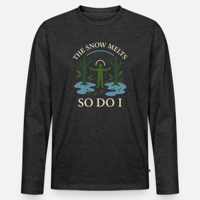 Forest Walk Overthinker Mental Reset - Männer Premium Bio Langarmshirt - Anthrazit meliert