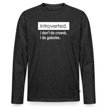 Citations d’introverti - T-shirt manches longues Premium bio Homme - anthracite chiné - Devant - Nico (187cm)
