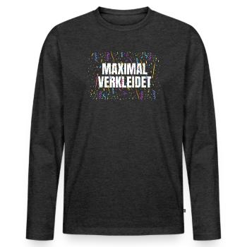 MAXIMAL VERKLEIDET – Karneval Fasching Kostüm Spru - Männer Premium Bio Langarmshirt - Anthrazit meliert - Vorne - Nico (187cm)