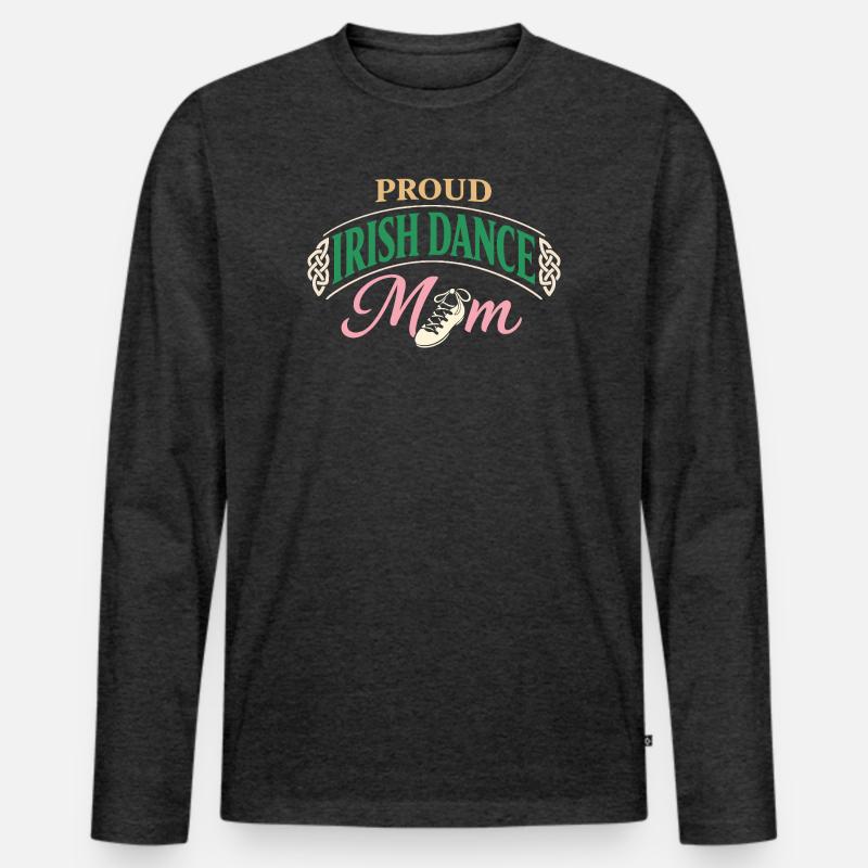 Irischer Tanz Step-dancing Celtic Fan - Männer Premium Bio Langarmshirt - Anthrazit meliert