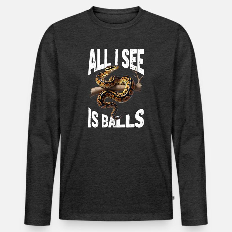 Königspython Schlangen Liebhaber Terrarium Python - Männer Premium Bio Langarmshirt - Anthrazit meliert
