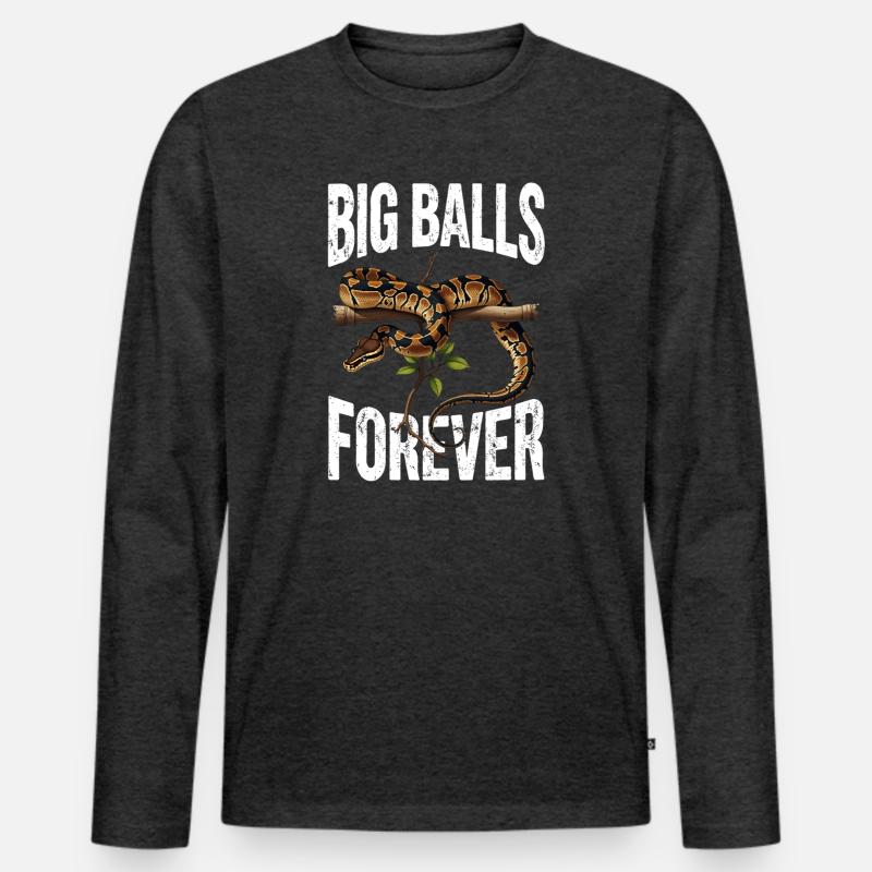 Königspython Schlangen Liebhaber Terrarium Python - Männer Premium Bio Langarmshirt - Anthrazit meliert