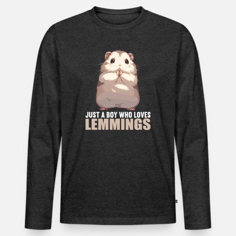 Lemminge Lemming - Männer Premium Bio Langarmshirt - Anthrazit meliert