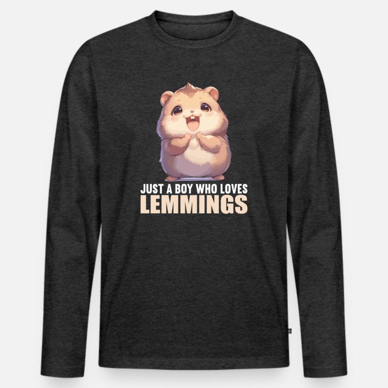 Lemminge Lemming - Männer Premium Bio Langarmshirt - Anthrazit meliert