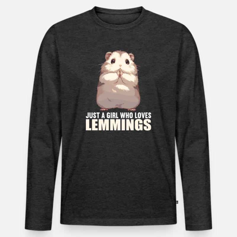 Lemminge Lemming - Männer Premium Bio Langarmshirt - Anthrazit meliert