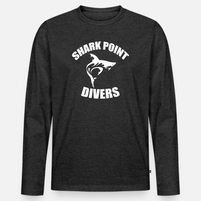 SHARK POINT DIVERS - Männer Premium Bio Langarmshirt - Anthrazit meliert