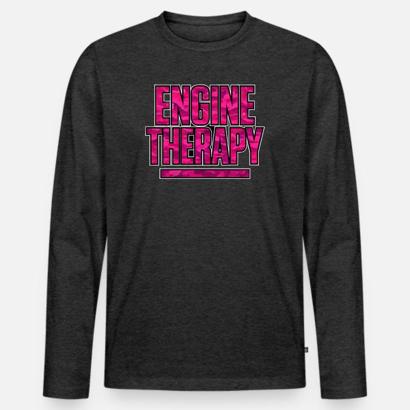 Engine Therapy Auto Tuning Szene Camouflage - Männer Premium Bio Langarmshirt - Anthrazit meliert