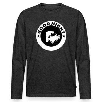 Good Night Good Night - Men's Premium Organic Long Sleeve Shirt - heather anthracite - Front - Nico (187cm)
