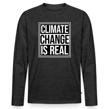 Climate Change Is Real Climate Change Science - Men's Premium Organic Long Sleeve Shirt - heather anthracite - Front - Nico (187cm)